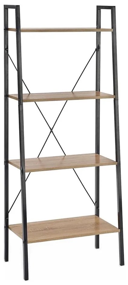 Libreria NARVIK 148x60 cm nero/quercia sonoma