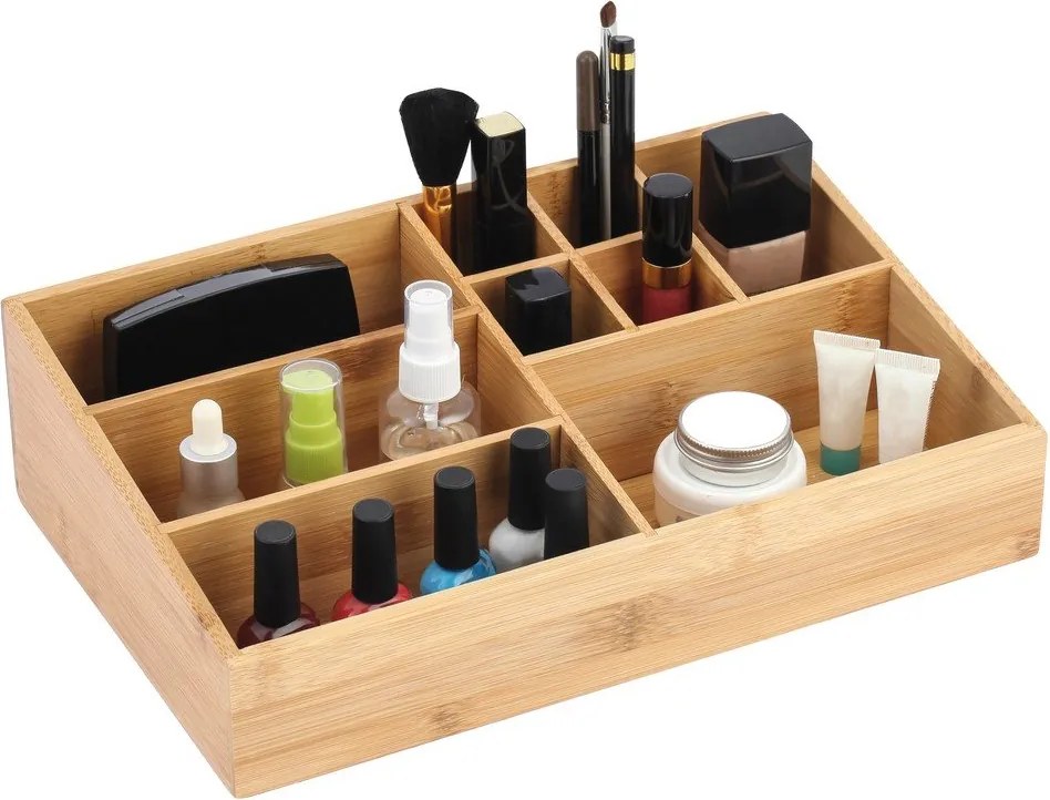 Organizer da bagno di colore naturale in bambù per cosmetici Isalys – MSV