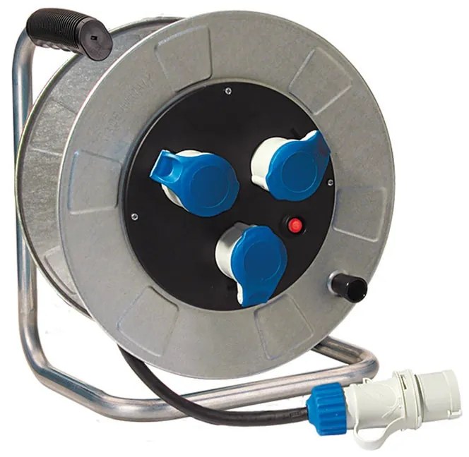 Avvolgicavo FANTON 30m cavo H07RN-F 3G2.5 mm² 3 prese, presa CEE 3P+T, spina CEE 2P+T per il cantiere