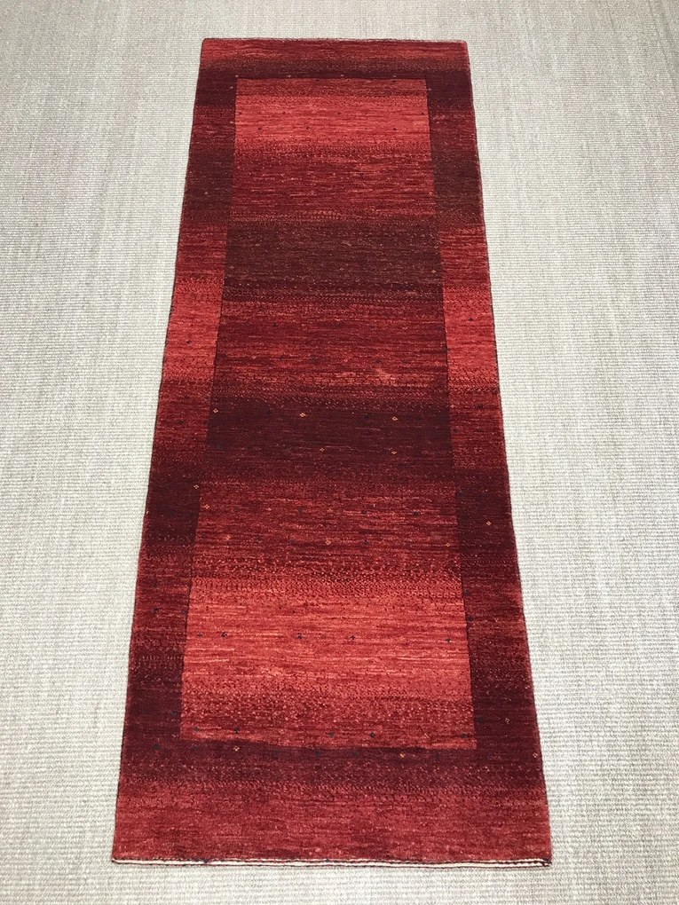 Loribaft Tappeto 190x70 Rosso (Iran) Annodato A Mano