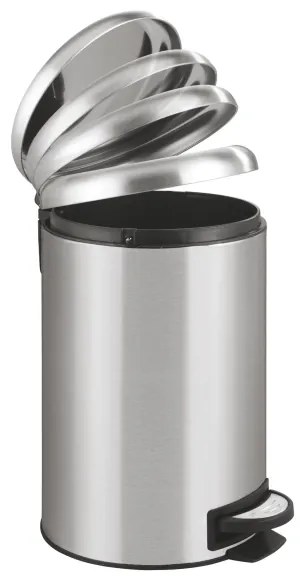 WENKO 22703100 - Cestino LEMAN 25x38 cm acciaio inox satinato/nero
