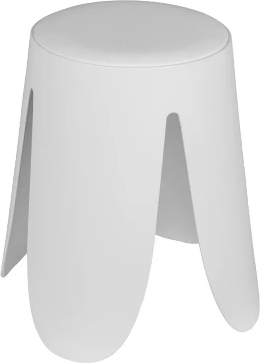 Sgabello per il bagno bianco opaco con seduta imbottita e piedini antiscivolo Flores