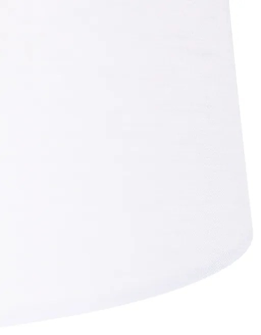 Lampada a sospensione nera con paralume in lino bianco 35 cm - Blitz