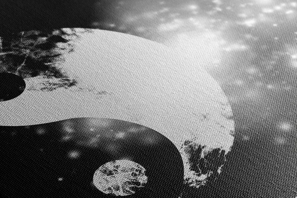 Quadro su tela – Simbolo Yin e Yang in bianco e nero