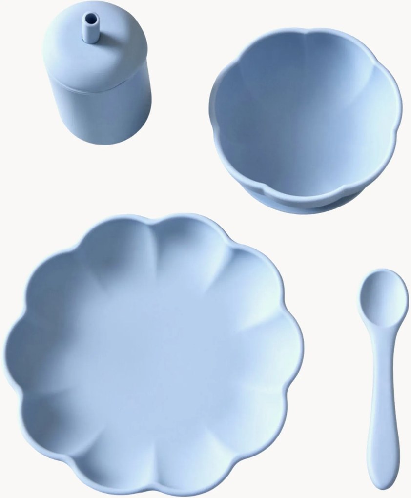 Set da pranzo per bambini in silicone Little Poppy, set da 4