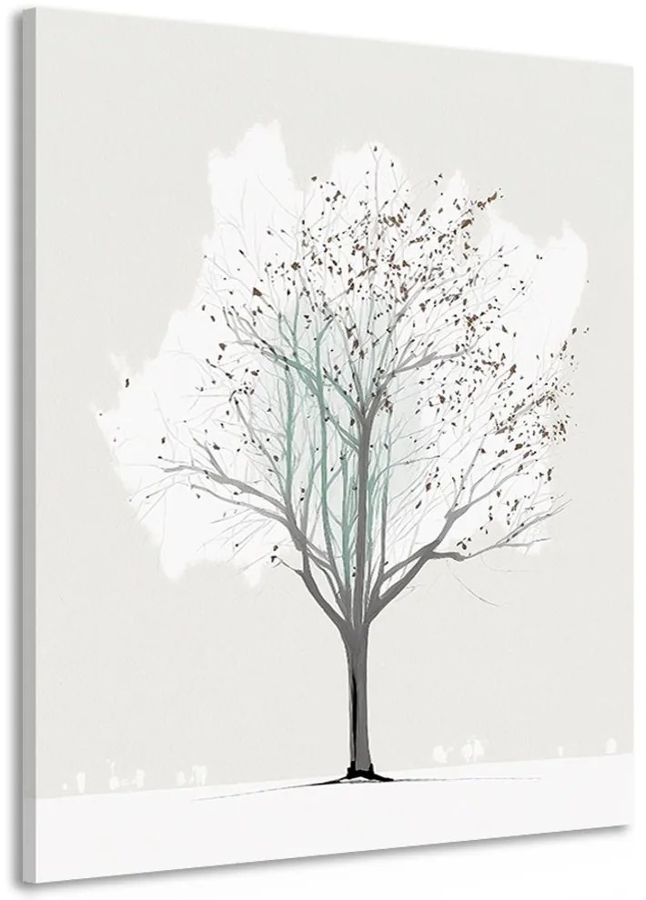 Quadro su tela – Albero minimalista in inverno