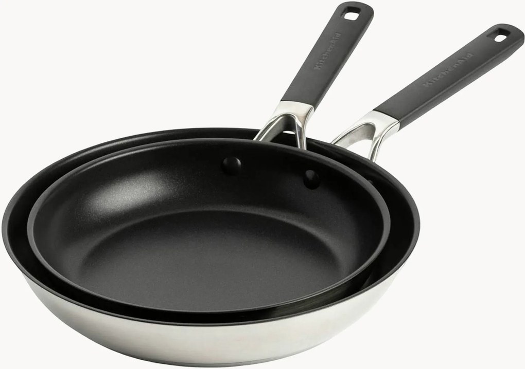 Set di 2 padelle in acciaio inossidabile Classic