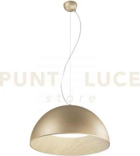 Lampadario a sospensione led coco oro 40w 5250 lm 3000 4000 6500k d...