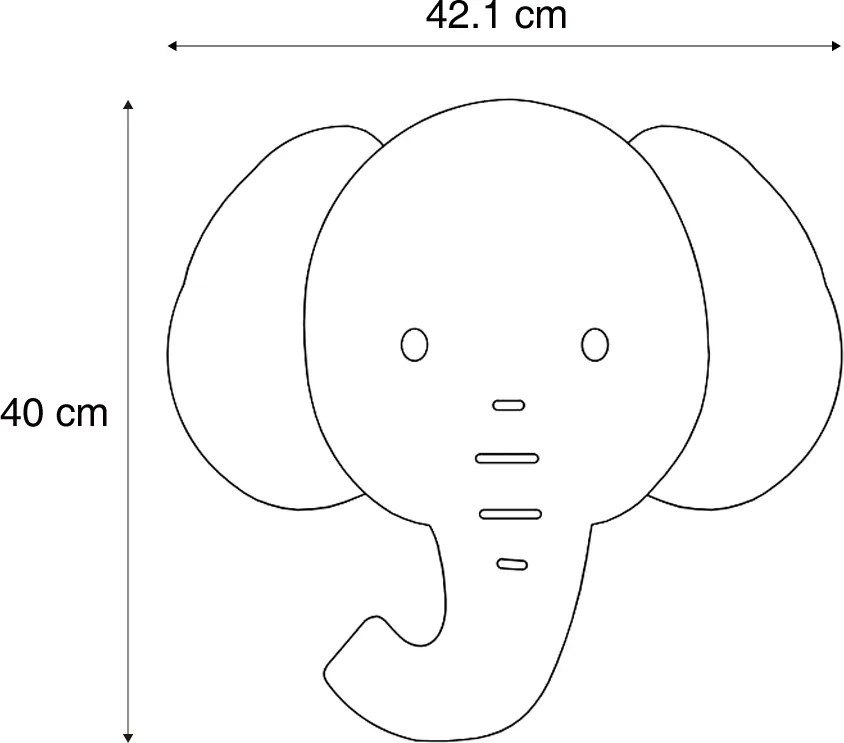 Lampada da parete per bambini beige con LED dimmerabile a 3 livelli - Ellie l'Elefante