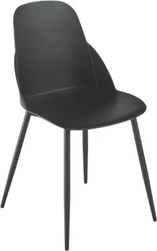 Sedia in polipropilene Nero con gambe in metallo - MILA 2 sedie