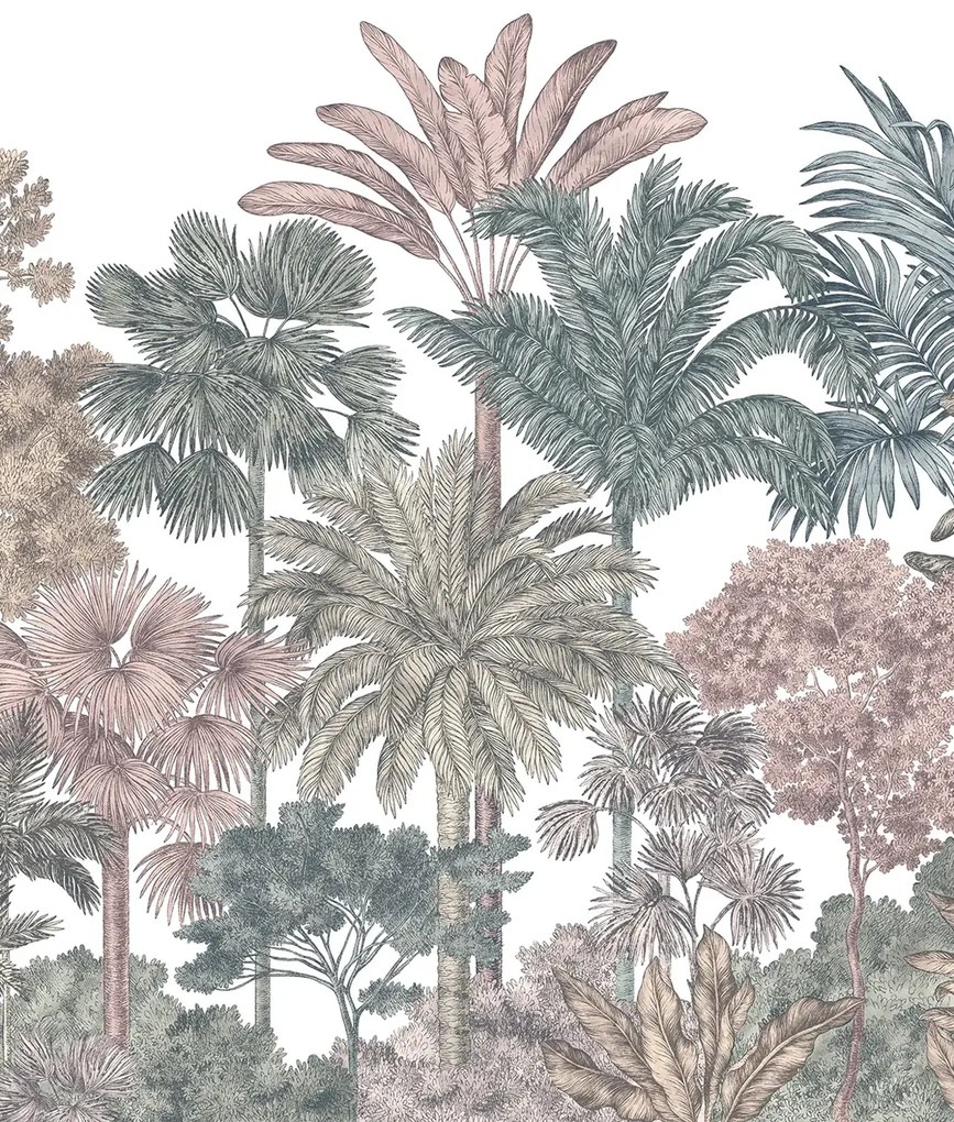 Rebel Walls Carta da parati panoramica Tropical Bellewood - Bubblegum