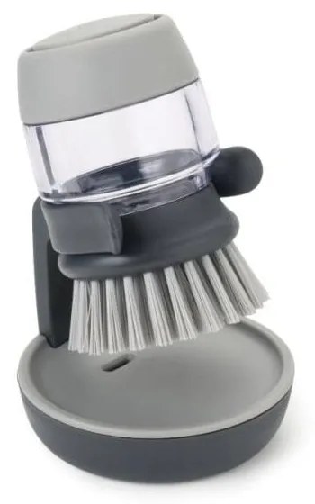 Spazzola grigia con dispenser e supporto Palm Scrub - Joseph Joseph