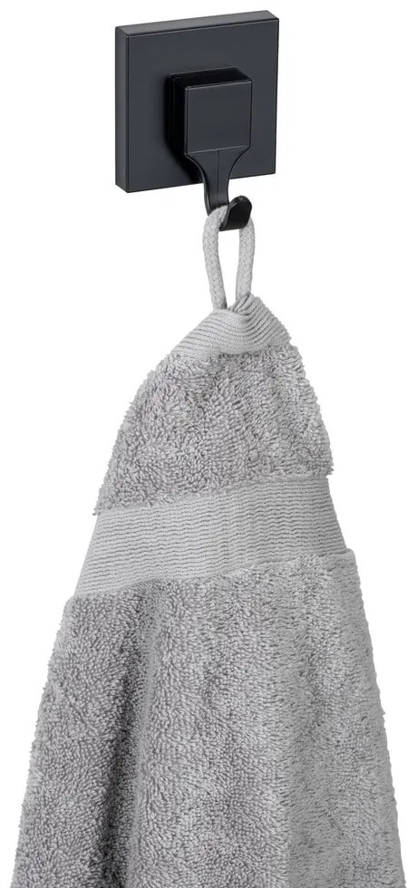 Ganci neri in plastica autobloccanti in set di 2 pezzi Quadro - Wenko