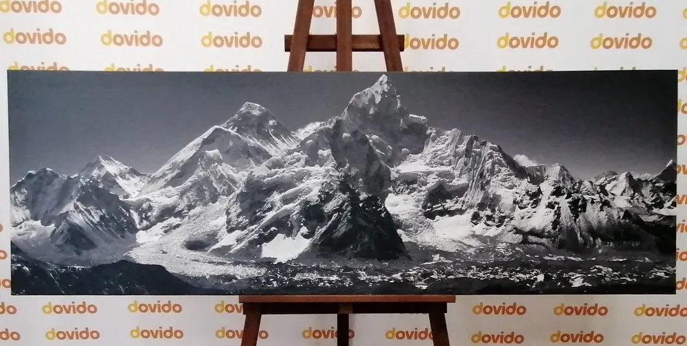 Quadro su tela – Magnifica cima di montagna in bianco e nero