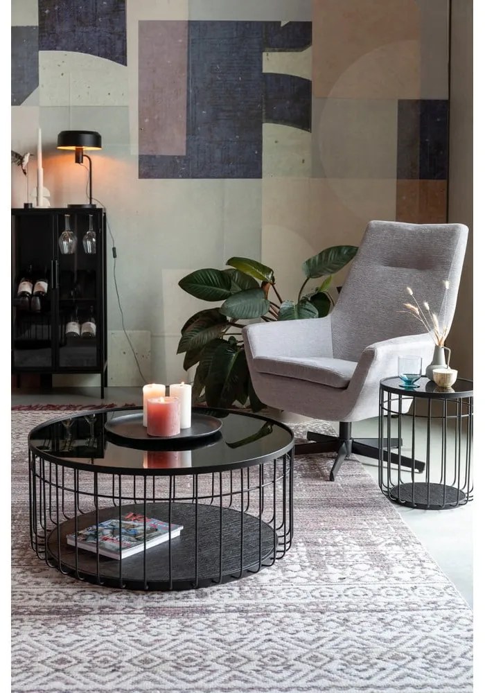 Portabottiglie nero in legno di abete per 10 bottiglie, 52x103 cm Rob - White Label