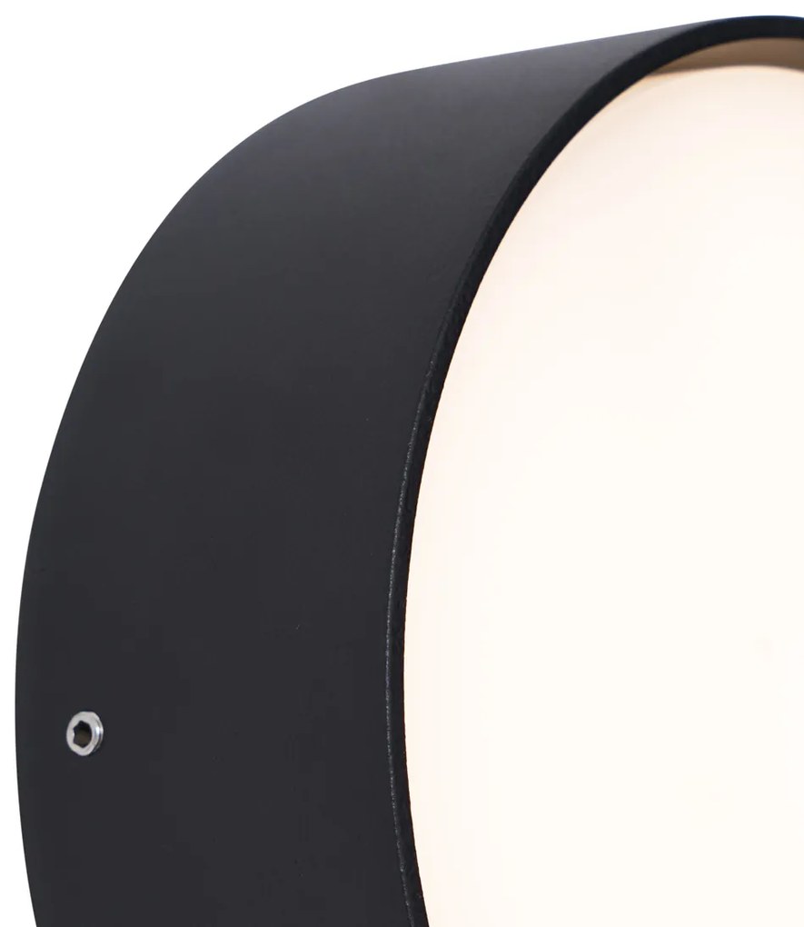 Lampada da parete moderna da esterno nera con LED IP65 - Dop