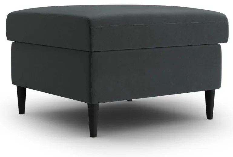 Poggiapiedi grigio scuro con rivestimento in velluto Kyoto – Cosmopolitan Design