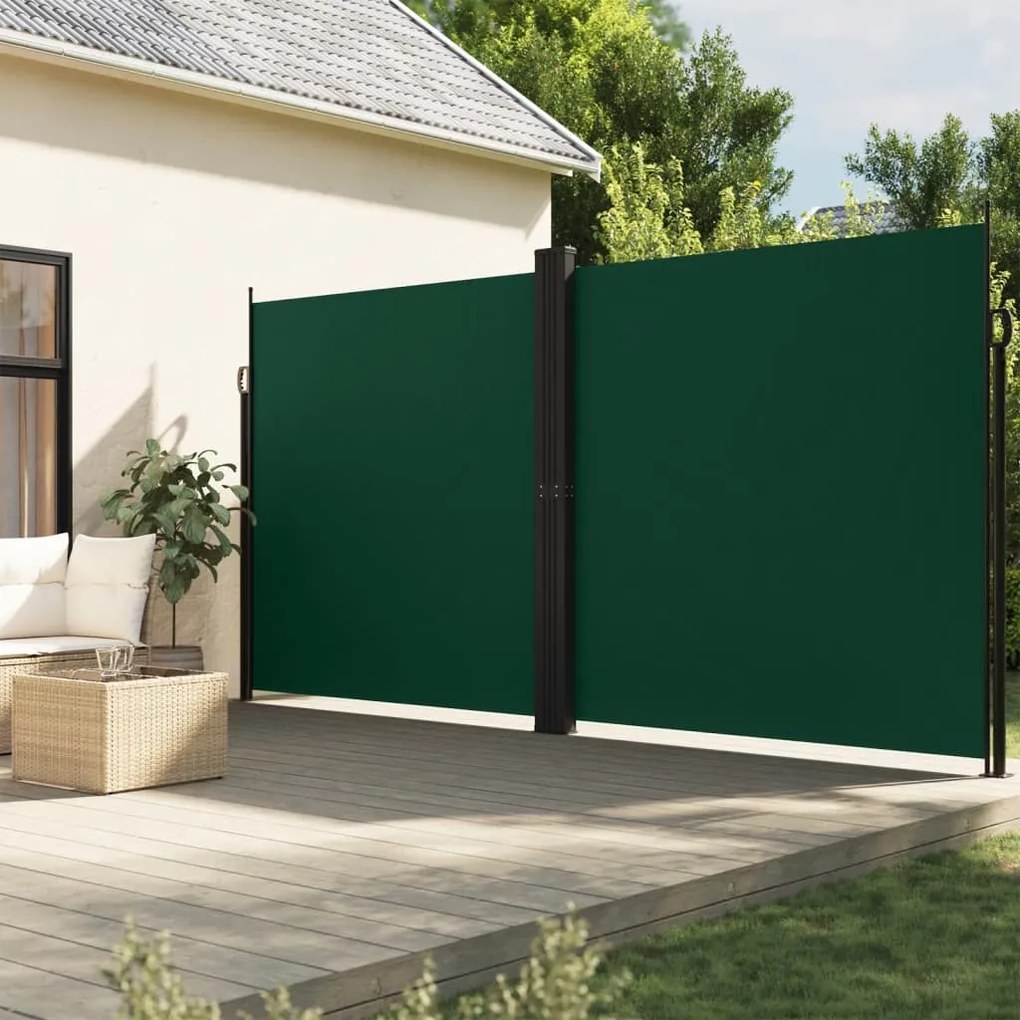 Tenda Da Sole Laterale Retrattile Verde Scuro 220x600 Cm /