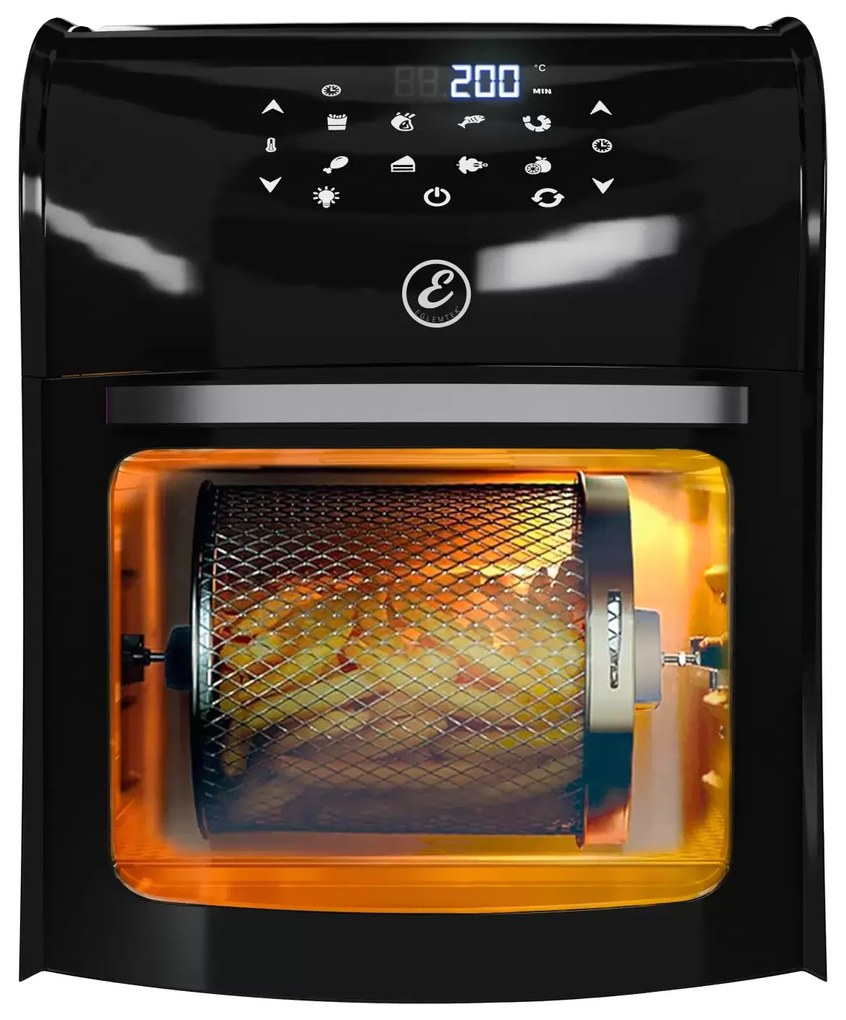 Friggitrice Ad Aria 12 Litri, 10 In 1 Forno Aria Calda Con LED Touch Screen Friggitrice Senza Olio Multifunzione 1800W Friggere Griglia Forno 6 Accessori 7 Programmi Tempo Temperatura Regolabili [Classe di efficienza energetica A++]