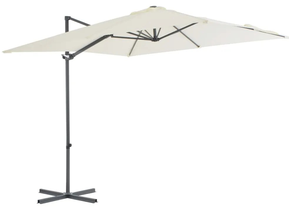 Ombrellone A Sbalzo Con Palo İn Acciaio 250x250 Cm Sabbia /