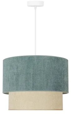 Duolla - Lampadario a sospensione con filo CORDUROY 1xE27/15W/230V diametro 40 cm blu/beige