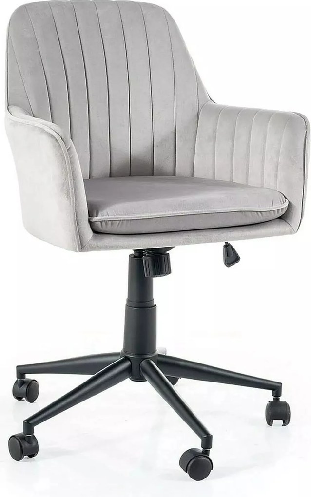 Sedia da ufficio Q-886 Velvet grigio chiaro – 58x44x83 cm