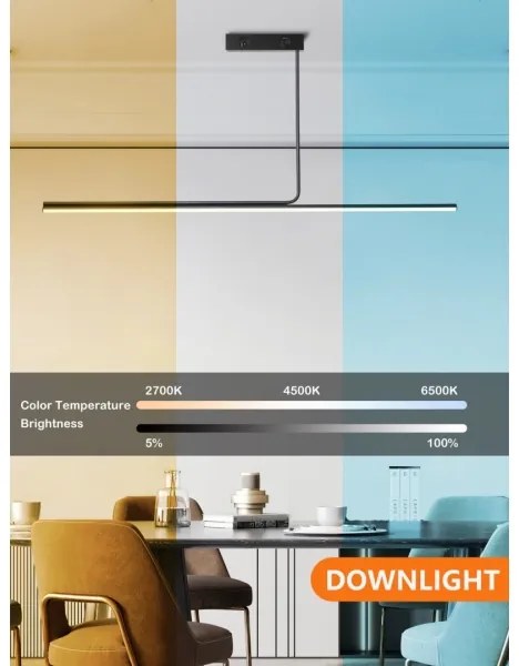 Immax NEO 07235L - Lampadario a sospensione con supporto rigido LED dimmerabile LITE ASTA LED/28W/230V Tuya + +TC