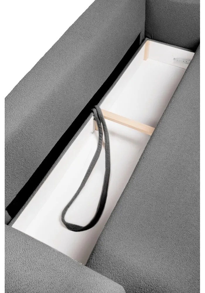 Divano grigio allungabile con rivestimento in bouclé 247 cm Quinoa – Bonami Selection