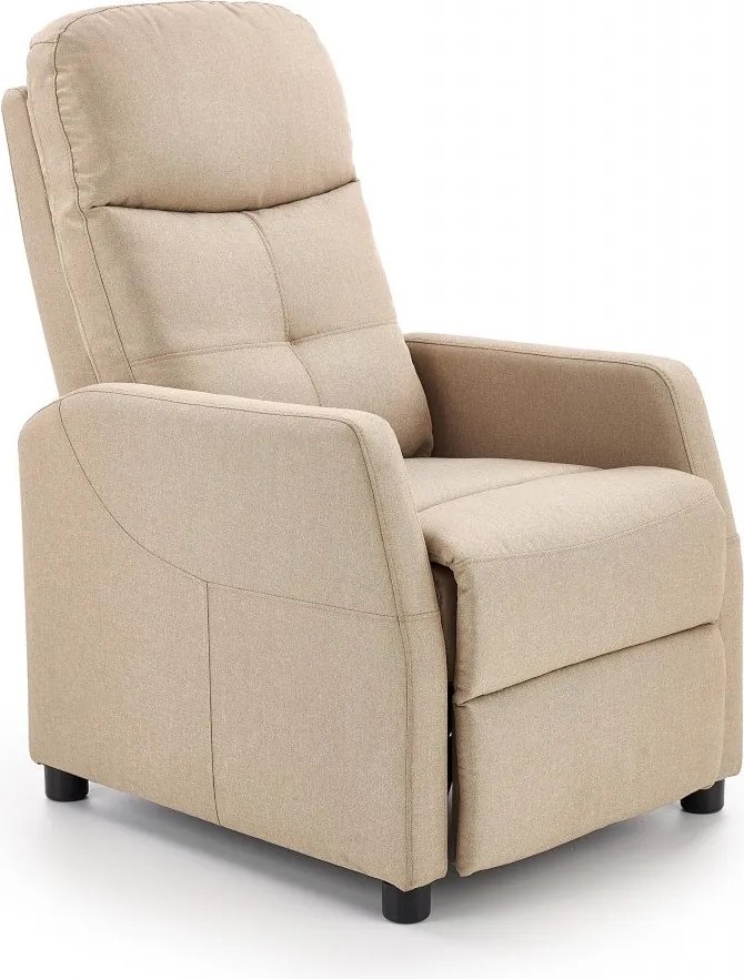 Poltrona reclinabile Felipe in tessuto beige - H103 cm