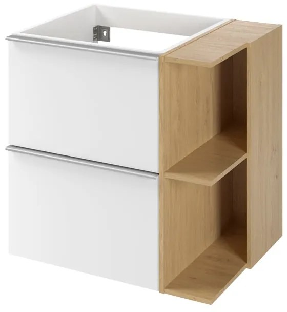 Mobile da bagno sotto lavabo SENSEA Modern bianco laminato opaco L 60 x H 55 x P 45 cm 2 cassetti, lavabo non incluso