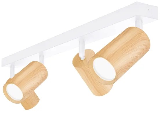 Brilagi - Faretto SELE 4xGU10/30W/230V bianco/decorazioni in rovere