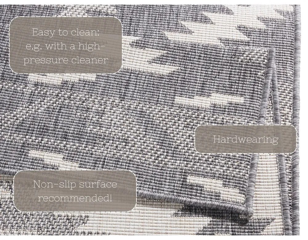 Tappeto da esterno grigio e crema , 80 x 350 cm Malibu - NORTHRUGS