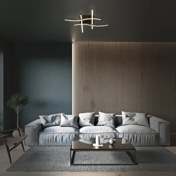 Brilo - Lampadario a plafone LED REY 4xLED/6W/230V nero