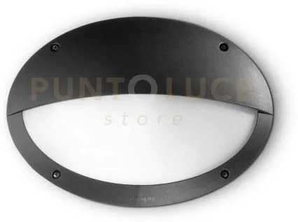 Polar-2 ap1 ovale 33x23cm applique 1 luce attacco e27 ip66 nero