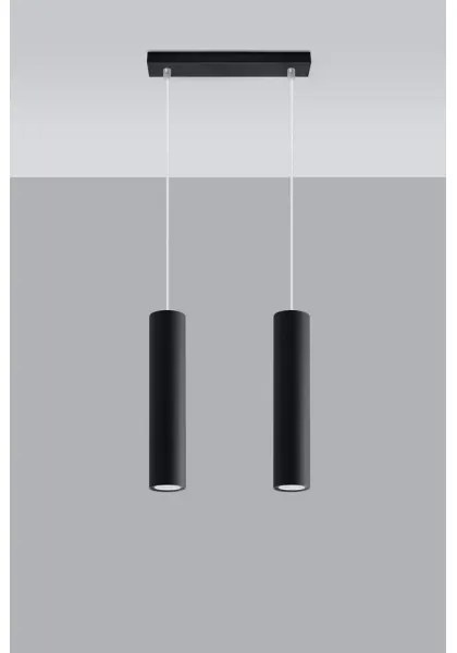 Sollux SL.0328 - Lampadario a sospensione con filo LAGOS 2 2xGU10/10W/230V nero