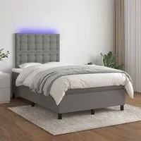 Letto a Molle Materasso e LED Grigio Scuro 120x200cm in Tessutocod mxl 79730