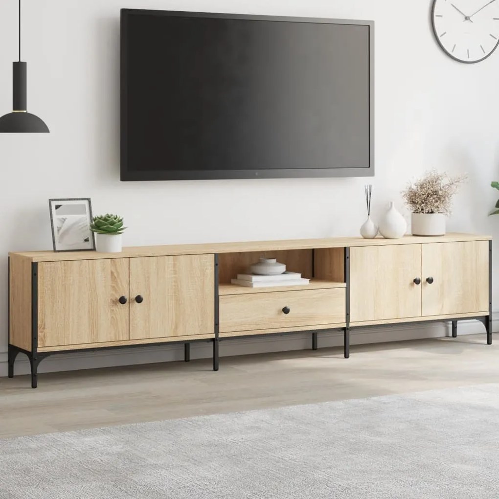 Mobile Tv Cassetto Rovere Sonoma 200x25x44 Cm Legno Multistrato /