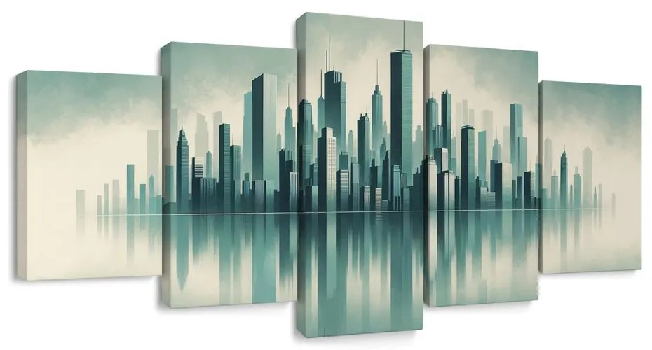 Quadro su tela – Grattacieli avvolti nella nebbia