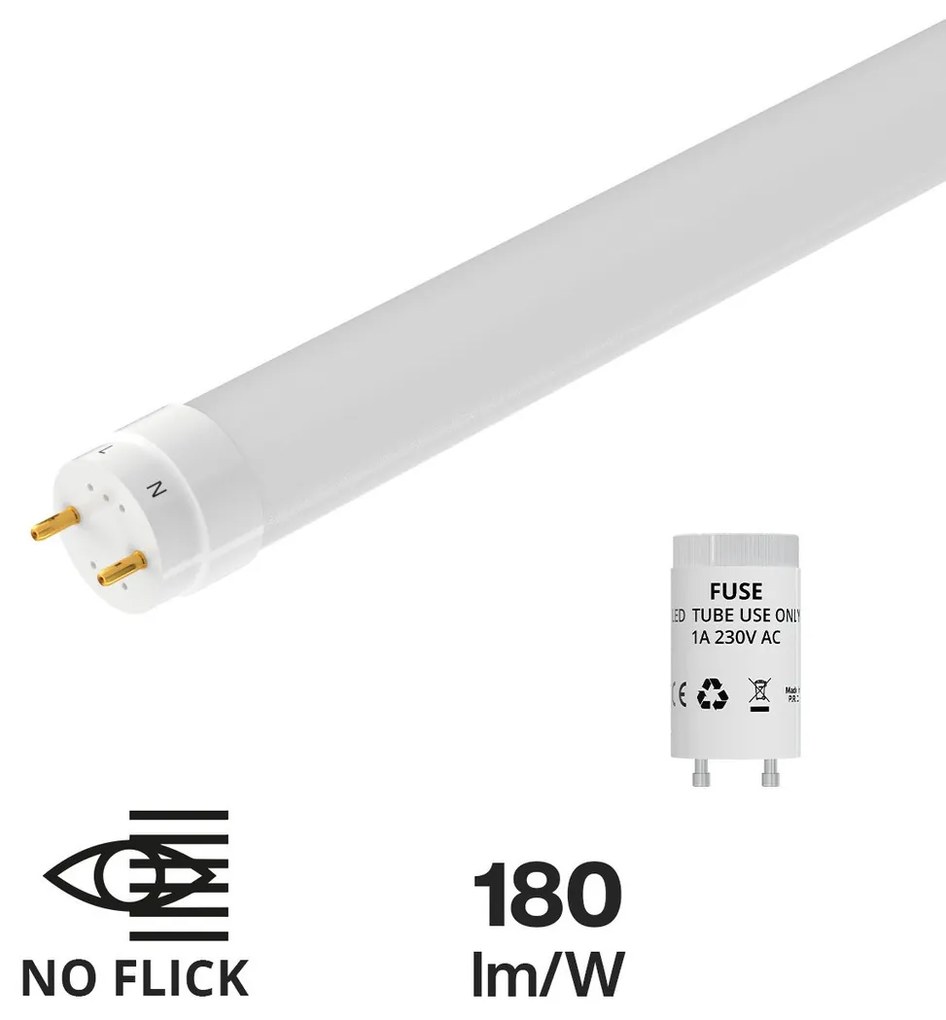 Tubo LED 120CM 20W Starter Incluso 180LM/W - ALTA LUMINOSITÀ Colore Bianco Freddo 6.000K