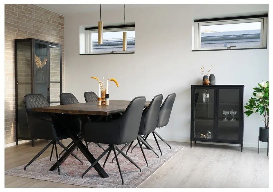 Sedia da pranzo nera in imbottito Harbo – House Nordic
