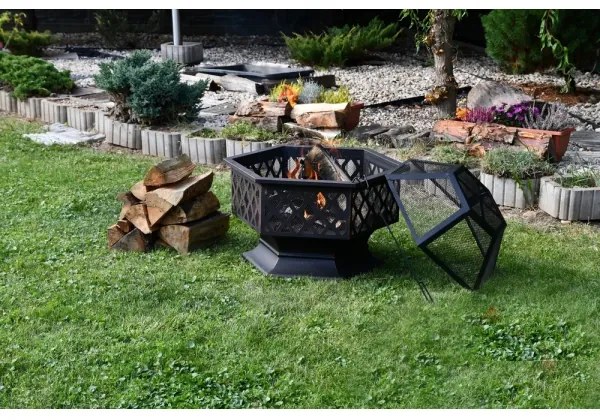 Griglia portatile in legno nero/patinato