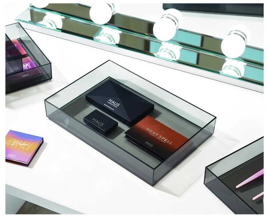 Organizzatore da bagno nero opaco per cosmetici in plastica riciclata - iDesign