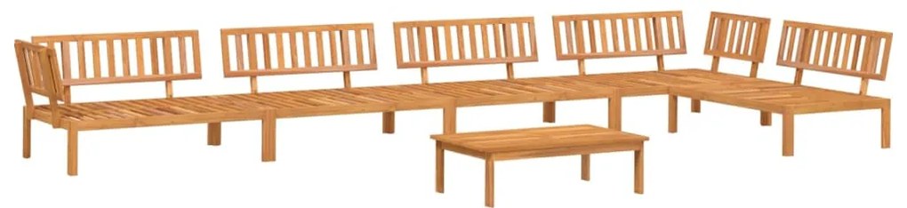 Set divano pallet da giardino 6 pz in legno massello di acacia