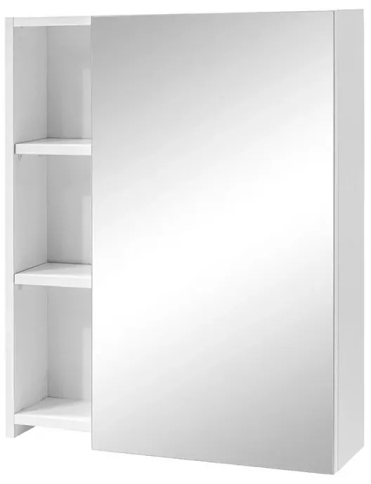 Mobile bagno sospeso salvaspazio 55 cm bianco lucido con specchio Strada