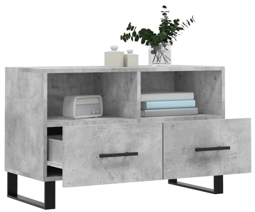 Mobile per tv grigio cemento 80x36x50 cm legno multistrato