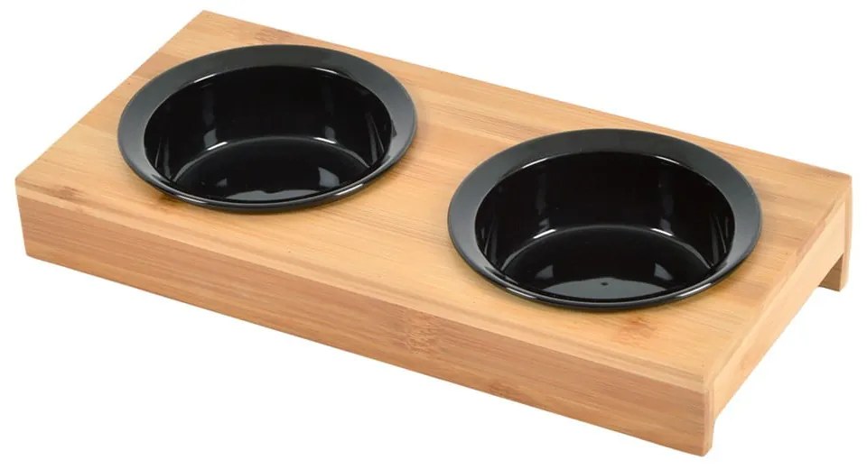 Set di ciotole con supporto in bambù per cane ø 12 cm – Love Story