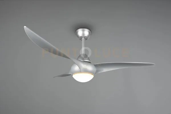 Alesund ventilatore da soffitto con plafoniera led titanio con tele...