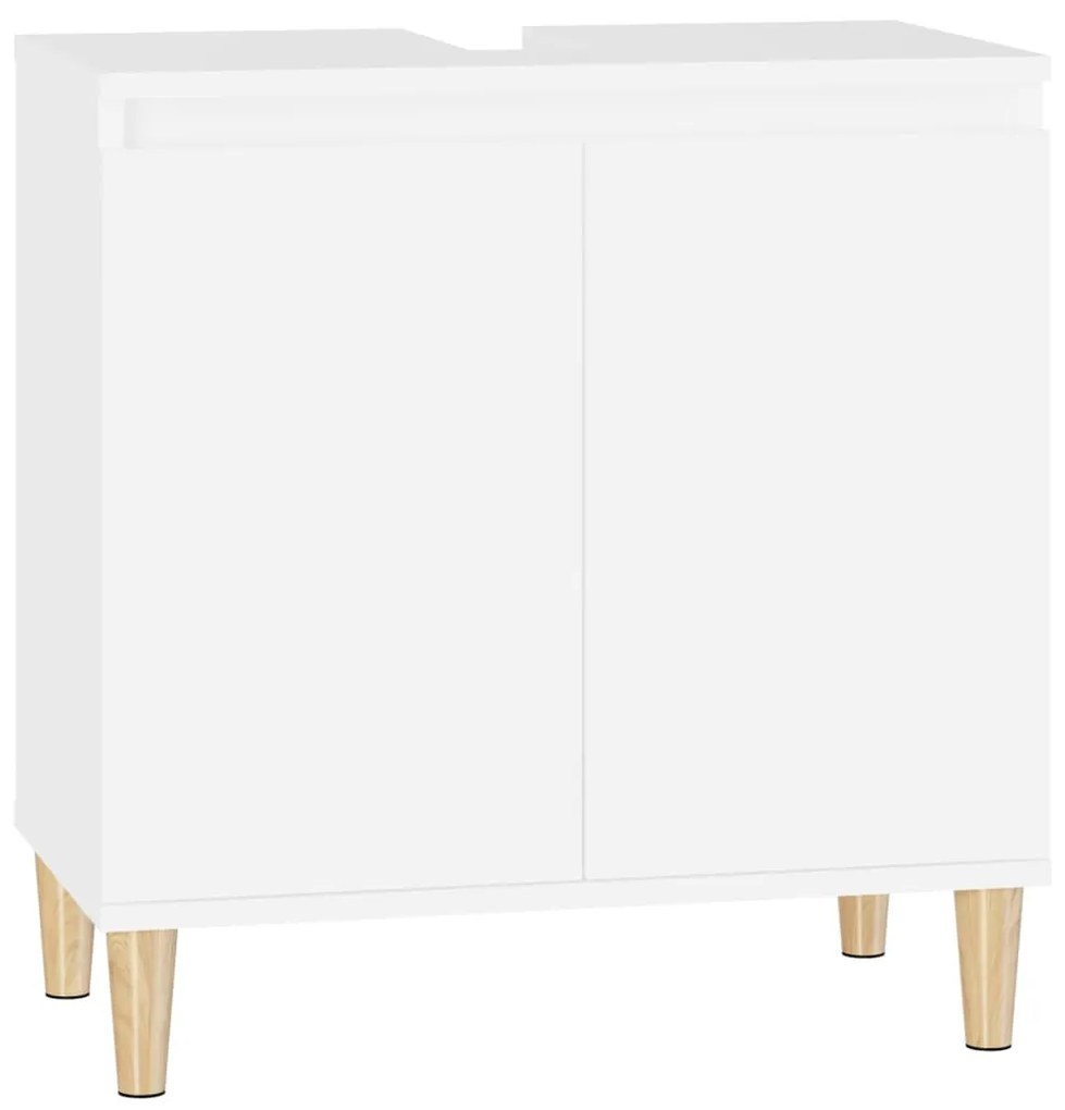 Mobile lavabo bianco 58x33x60 cm in legno multistrato