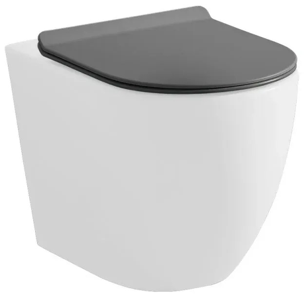Copriwc a sgancio rapido originale in termoindurente ultraslim soft-close grigio opaco Tokyo
