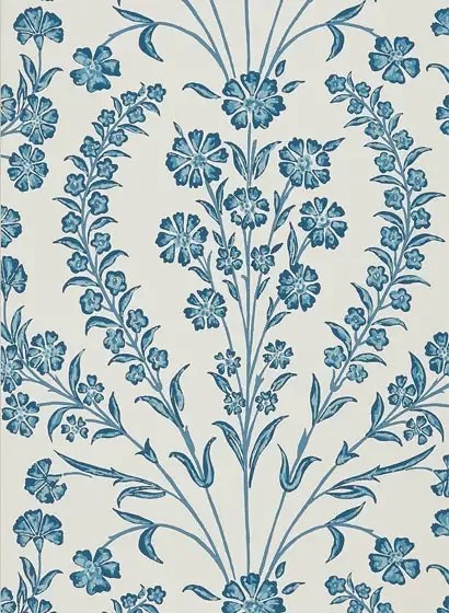 Nina Campbell Carta da parati Chelwood - Blue/ Ivory